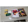 Image 1 : Miniature Tabletop Pool Table with Cues, Assorted Billiard Balls, and More