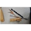 Image 3 : Wooden String Art Sailboat Sculptures, Painted Totem Pole, Miniature Desk, and More