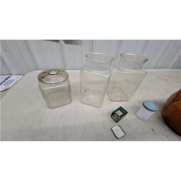 Brown Glazed Ceramic Bean Pot, Clear Glass Store Canister and More