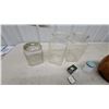 Image 1 : Brown Glazed Ceramic Bean Pot, Clear Glass Store Canister and More