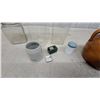 Image 2 : Brown Glazed Ceramic Bean Pot, Clear Glass Store Canister and More