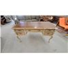 Image 1 : French Provincial Style Writing Desk with Six Drawers and Cabriole Legs 30 x 59 x 29"