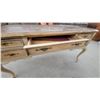 Image 6 : French Provincial Style Writing Desk with Six Drawers and Cabriole Legs 30 x 59 x 29"