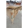 Image 9 : French Provincial Style Writing Desk with Six Drawers and Cabriole Legs 30 x 59 x 29"