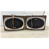 Image 6 : Car Audio Speaker Enclosure with Dual Drivers and Wood-Grain Bookshelf Speakers