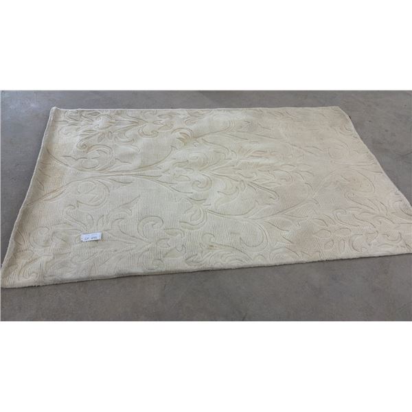 Tibet Collection TI-06 Ivory Hand-Made Wool Area Rug, 5' X 8'