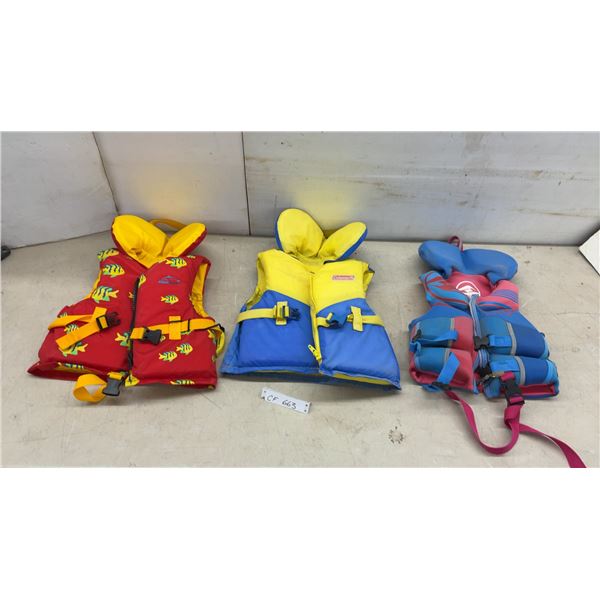 Aqua Gear, Coleman, and O'Brien Children's Personal Flotation Devices, Set of Three