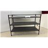Image 1 : Three-Tier Bronze Metal Slatted Shelving Unit, 19 x 26 x 12"
