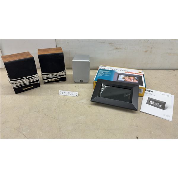 Pioneer CS-X300-Q Speakers, Yamaha NX-E170 Speaker, and Royal PF-75 Digital Picture Frame