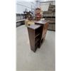 Image 2 : Vintage Wooden Secretary Desk with Drop-Front Writing Surface and Flanking Bookshelves 46 x 46 x