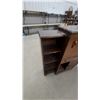 Image 3 : Vintage Wooden Secretary Desk with Drop-Front Writing Surface and Flanking Bookshelves 46 x 46 x