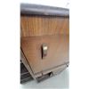 Image 4 : Vintage Wooden Secretary Desk with Drop-Front Writing Surface and Flanking Bookshelves 46 x 46 x