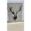 Image 1 : New IKEA Pjätteryd Canvas Print, Deer Head on Wood Plank, 27 1/2 x 39 1/4"