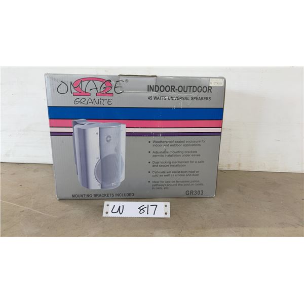 Omage Granite GR303 Indoor-Outdoor 45-Watt Universal Speakers with Mounting Brackets