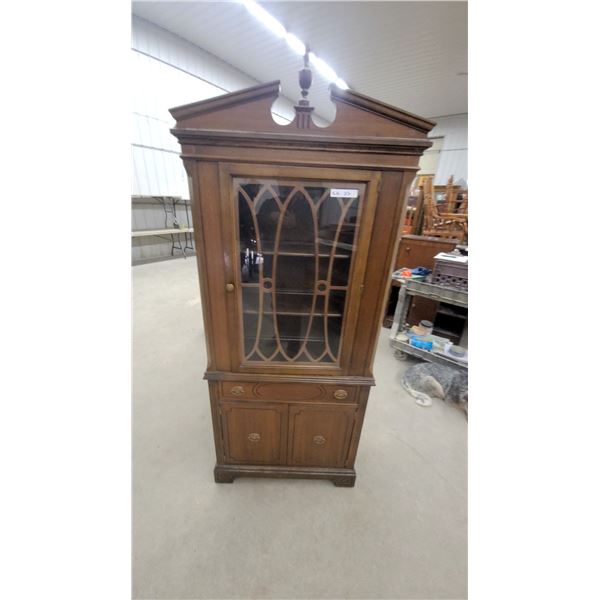 Walnut Krug Glass Door China Cabinet 74 x 30 x 15"