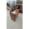 Image 3 : Vintage Art Deco Waterfall Style Three-Drawer Dresser with Mirror on Casters 65 x 37 x 17"