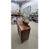 Image 5 : Vintage Art Deco Waterfall Style Three-Drawer Dresser with Mirror on Casters 65 x 37 x 17"