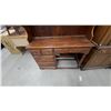 Image 3 : Traditional Dark Wood Desk with Integrated Hutch, Three Drawers, and Two-Shelf Display 71 x 44 x