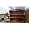 Image 4 : Traditional Dark Wood Desk with Integrated Hutch, Three Drawers, and Two-Shelf Display 71 x 44 x
