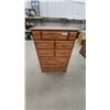 Image 1 : Oak Five-Drawer Chest of Drawers with Brass Bail Pulls 45 x 33 x 17"