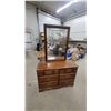 Image 1 : Traditional Pine 6 Drawer Dresser 31 x 44 x 16" with Mirror 28 x 40" and Brass Hardware