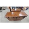 Image 3 : Traditional Pine 6 Drawer Dresser 31 x 44 x 16" with Mirror 28 x 40" and Brass Hardware