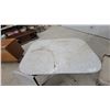 Image 2 : Vintage Mid-Century Dinette Table with Chrome Base 30 x 30 x 42" plus 12" Leaf