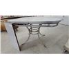Image 4 : Vintage Mid-Century Dinette Table with Chrome Base 30 x 30 x 42" plus 12" Leaf