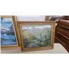 Image 4 : Two Framed Landscape Paintings, Lake with Mountains and River with Hills Scenes Biggest 23 x 29"