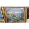 Image 6 : Two Framed Landscape Paintings, Lake with Mountains and River with Hills Scenes Biggest 23 x 29"