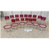 Image 1 : King's Crown 21 Pieces Thumbprint Cranberry Flash Style Goblets, Sherbet Dishes, and More