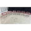 Image 2 : King's Crown 21 Pieces Thumbprint Cranberry Flash Style Goblets, Sherbet Dishes, and More