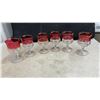 Image 3 : King's Crown 21 Pieces Thumbprint Cranberry Flash Style Goblets, Sherbet Dishes, and More
