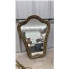 Image 6 : Vintage Glass Cylindrical Pendant Light with Brass Chain & Framed Mirror