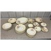 Image 1 : Sovereign Potters Rose Garden Pattern Earthenware Dinnerware Set with Serving Pieces