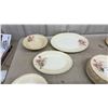 Image 2 : Sovereign Potters Rose Garden Pattern Earthenware Dinnerware Set with Serving Pieces