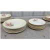 Image 3 : Sovereign Potters Rose Garden Pattern Earthenware Dinnerware Set with Serving Pieces
