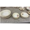 Image 4 : Sovereign Potters Rose Garden Pattern Earthenware Dinnerware Set with Serving Pieces