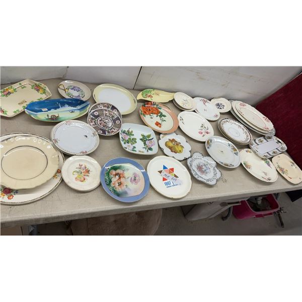 Collection of Vintage Decorative China Plates, Serving Dishes and More