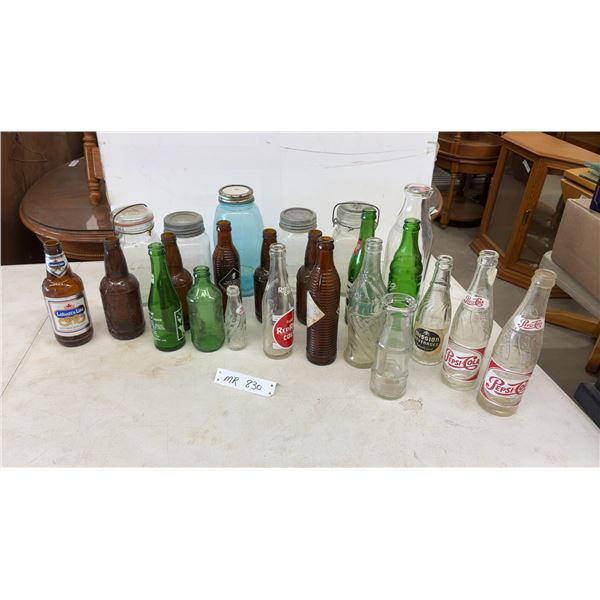 Vintage Pepsi-Cola, 7 up, Red Rock Cola, Mission Beverages Glass Bottles, Canning Jars, and More