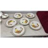 Image 2 : Mountain Wood Trellis Blossom Stoneware Plates and Fruit Pattern Dinnerware Set