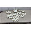 Image 4 : Mountain Wood Trellis Blossom Stoneware Plates and Fruit Pattern Dinnerware Set