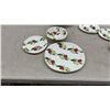 Image 5 : Mountain Wood Trellis Blossom Stoneware Plates and Fruit Pattern Dinnerware Set