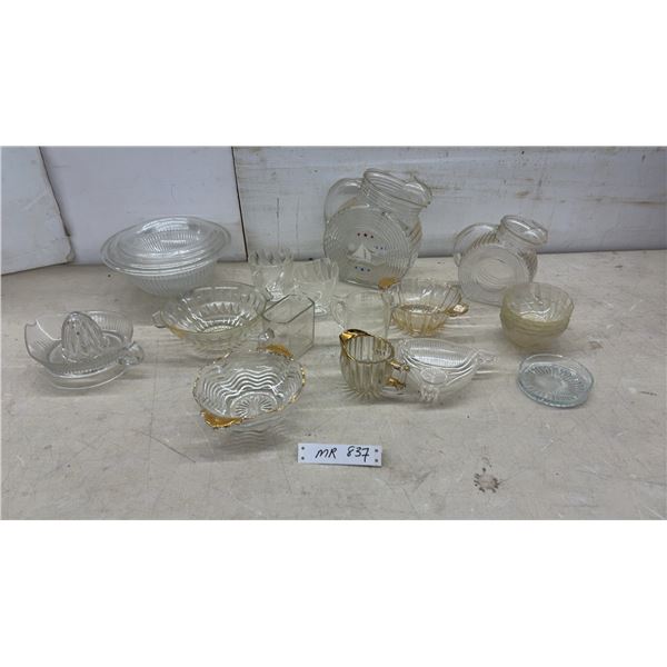 Vintage Clear Pressed Glass Kitchenware, Pitchers and More