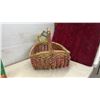 Image 2 : Woven Wicker Basket with Handle, Activity Kit, Wrapping Paper, Wooden Box, and More