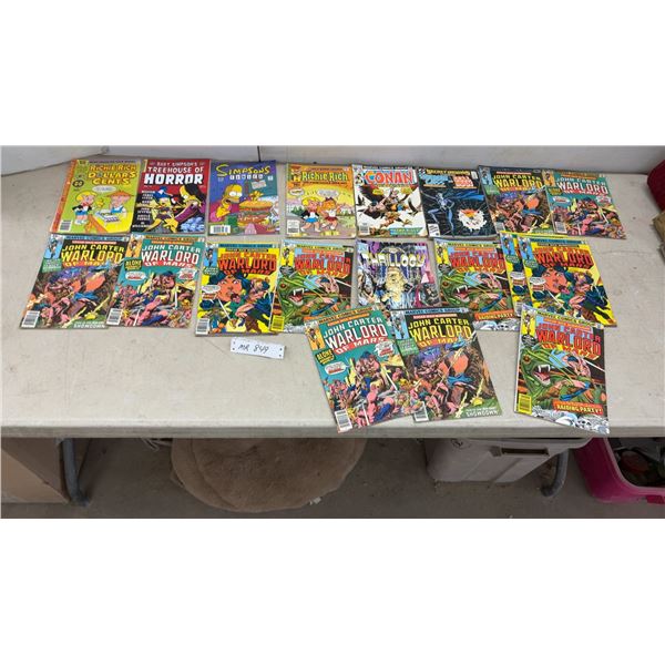 John Carter Warlord of Mars, Simpsons, Richie Rich, and Conan Comic Book Lot