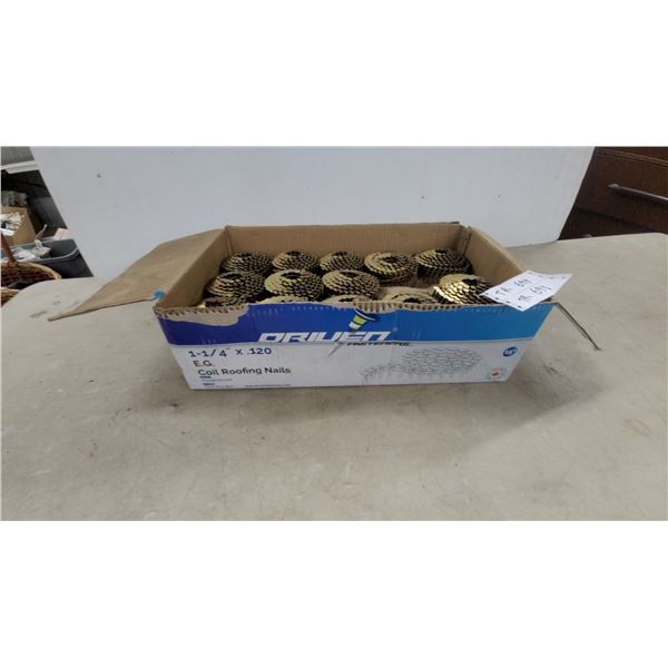 Driven Fasteners 1-1/4" X .120" Electro-Galvanized Coil Roofing Nails, 3/4 of a Box