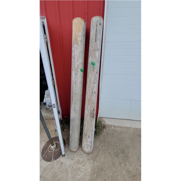Two Reclaimed Wooden Utility Poles 7' long7" Diameter