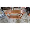 Image 1 : Pine Console Table with Plank Top, Lower Shelf, and Turned Legs28 x 18 x 48"