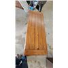 Image 3 : Pine Console Table with Plank Top, Lower Shelf, and Turned Legs28 x 18 x 48"